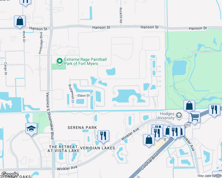 map of restaurants, bars, coffee shops, grocery stores, and more near 4203 Liron Avenue in Fort Myers