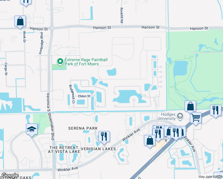 map of restaurants, bars, coffee shops, grocery stores, and more near 4203 Liron Avenue in Fort Myers