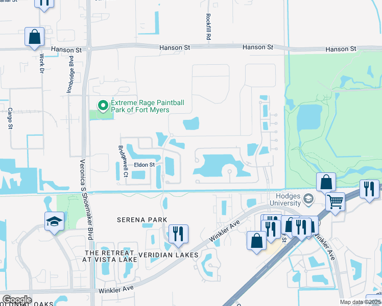 map of restaurants, bars, coffee shops, grocery stores, and more near 4203 Liron Avenue in Fort Myers