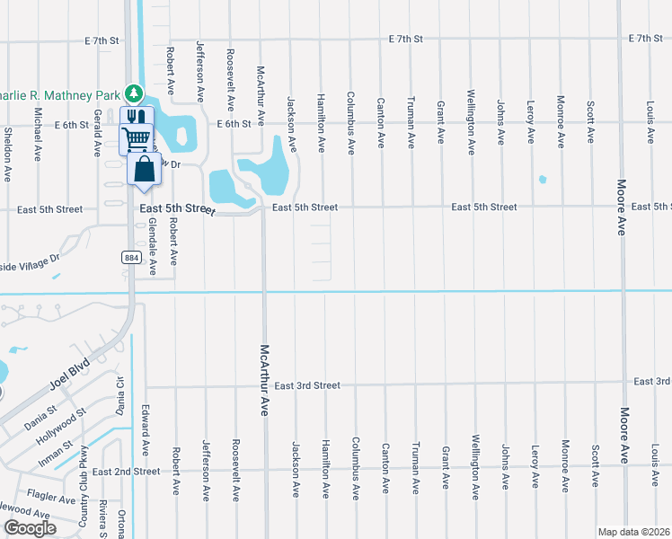 map of restaurants, bars, coffee shops, grocery stores, and more near 414 Hamilton Avenue in Lehigh Acres