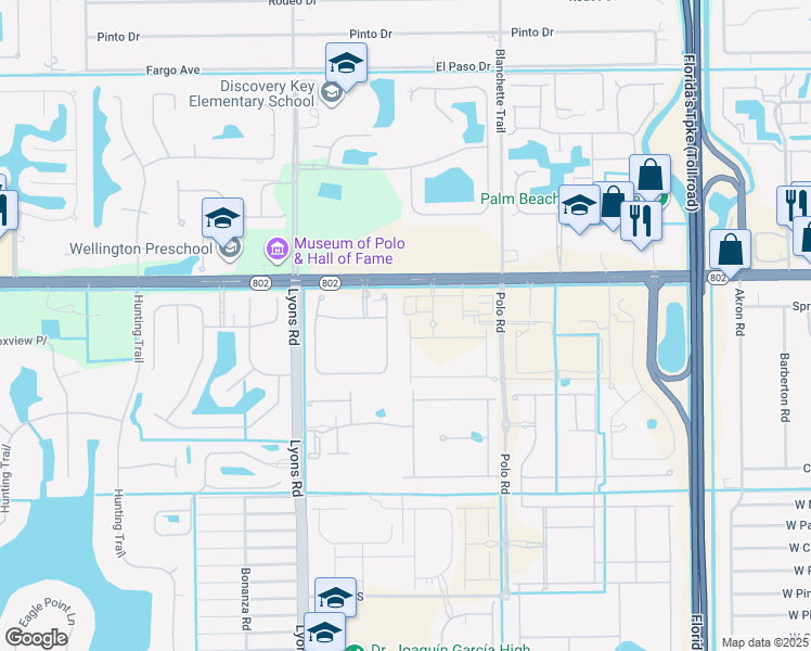 map of restaurants, bars, coffee shops, grocery stores, and more near 4030 Cedar Creek Ranch Circle in Lake Worth