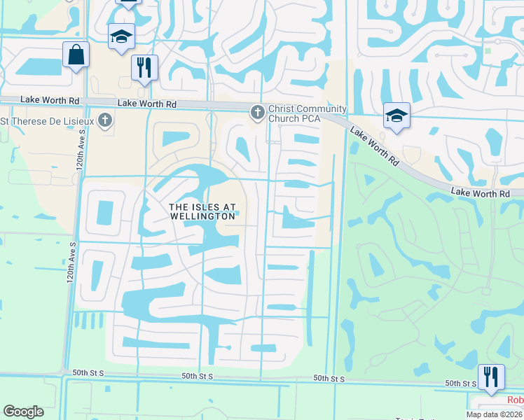 map of restaurants, bars, coffee shops, grocery stores, and more near 4363 Mariners Cove Drive in Wellington