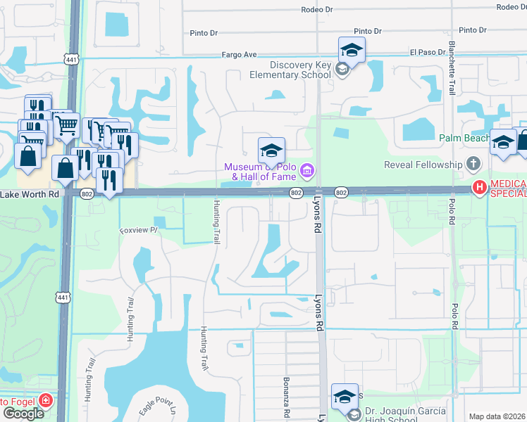 map of restaurants, bars, coffee shops, grocery stores, and more near 4394 Danielson Drive in Lake Worth