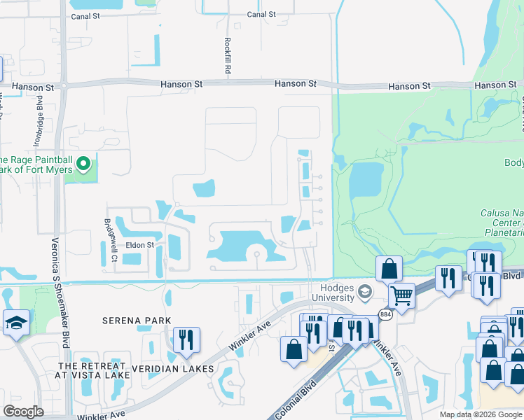map of restaurants, bars, coffee shops, grocery stores, and more near 4255 Liron Avenue in Fort Myers