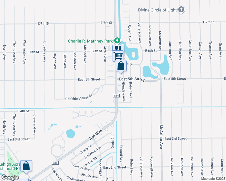 map of restaurants, bars, coffee shops, grocery stores, and more near 2211 East 5th Street in Lehigh Acres