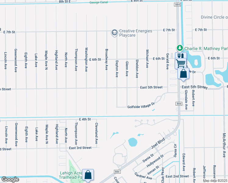 map of restaurants, bars, coffee shops, grocery stores, and more near 420 Broadway Avenue in Lehigh Acres