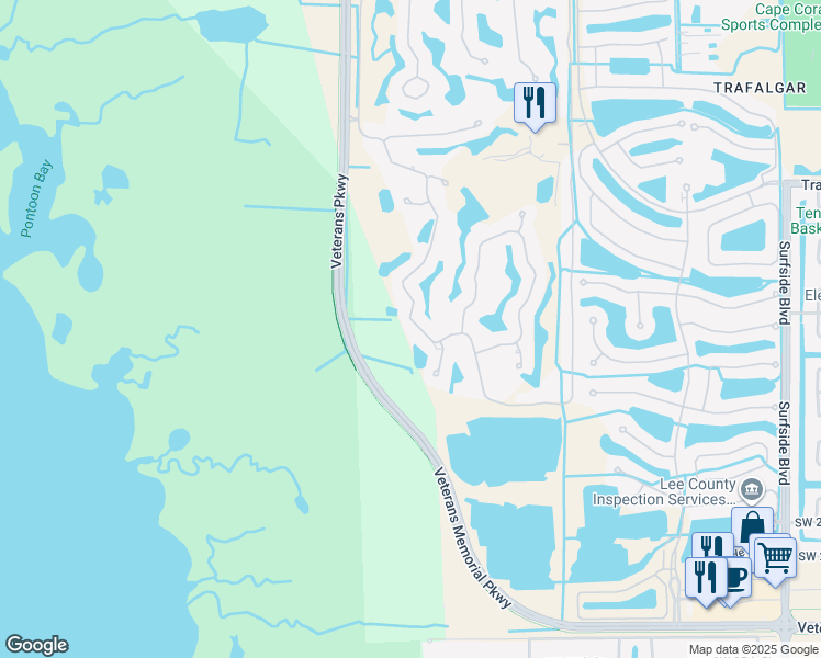 map of restaurants, bars, coffee shops, grocery stores, and more near 11691 Royal Tee Cir in Cape Coral