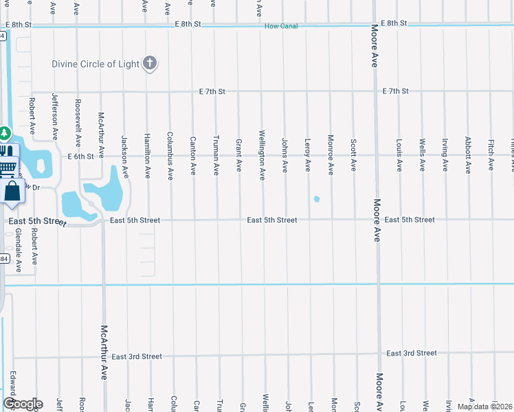 map of restaurants, bars, coffee shops, grocery stores, and more near 505 Wellington Avenue in Lehigh Acres