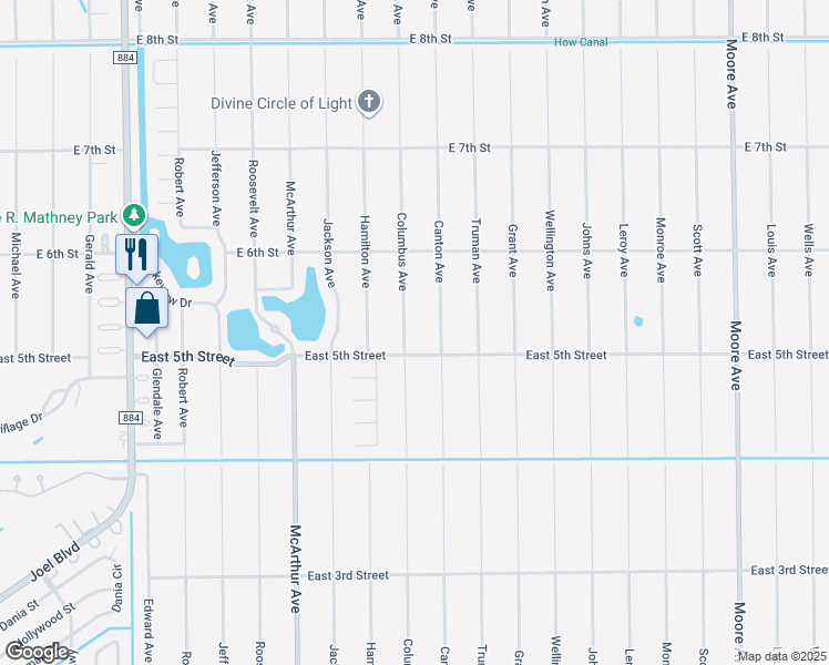 map of restaurants, bars, coffee shops, grocery stores, and more near 504 Columbus Avenue in Lehigh Acres