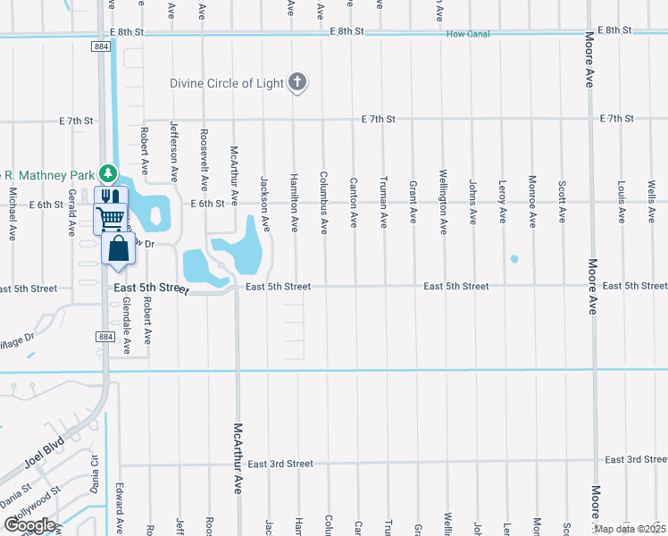 map of restaurants, bars, coffee shops, grocery stores, and more near 504 Columbus Avenue in Lehigh Acres