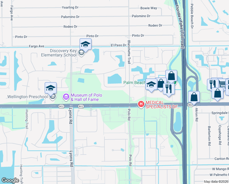 map of restaurants, bars, coffee shops, grocery stores, and more near 3872 Cypress Lake Drive in Lake Worth