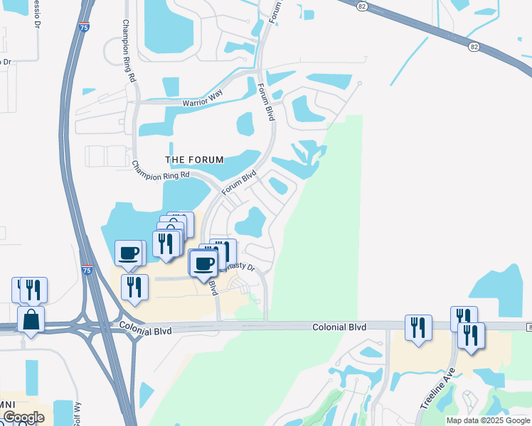 map of restaurants, bars, coffee shops, grocery stores, and more near 10034 Salina Street in Fort Myers