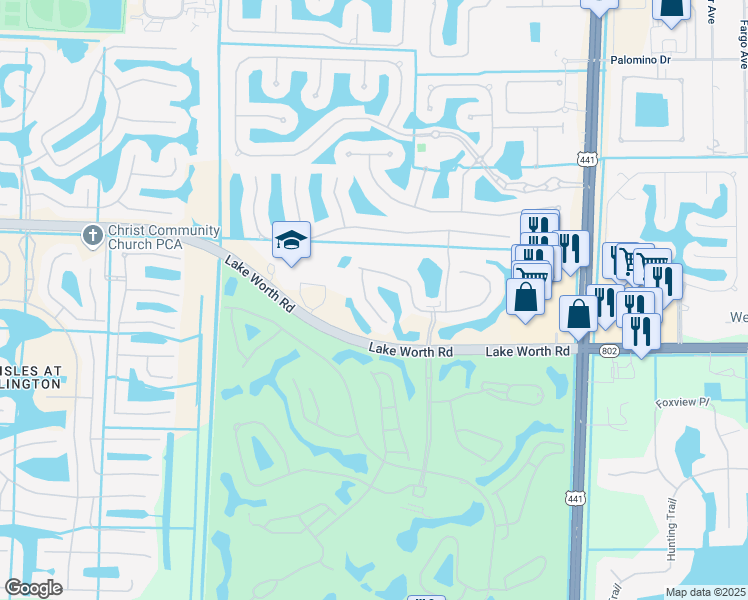 map of restaurants, bars, coffee shops, grocery stores, and more near 4116 Laurel Estates Way in Wellington