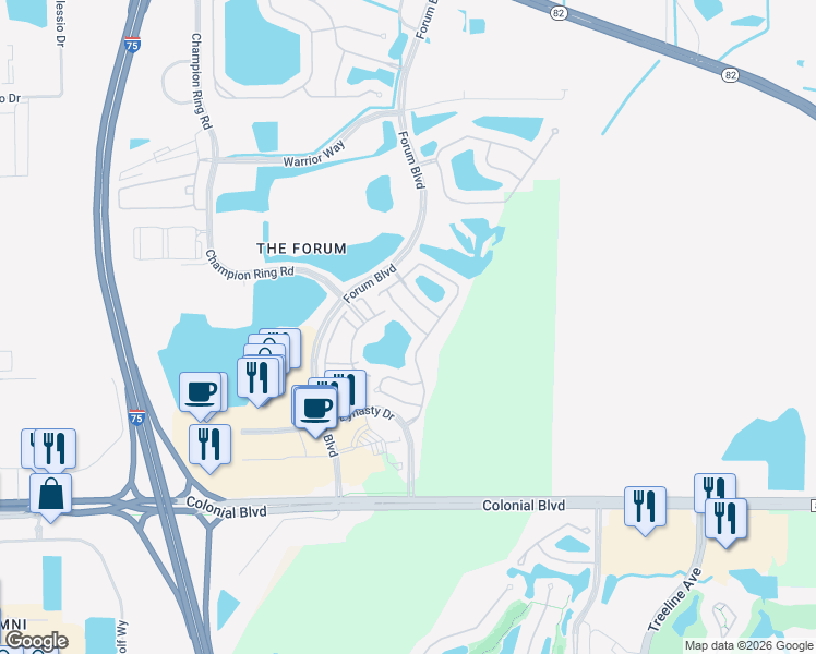 map of restaurants, bars, coffee shops, grocery stores, and more near 10034 Salina Street in Fort Myers