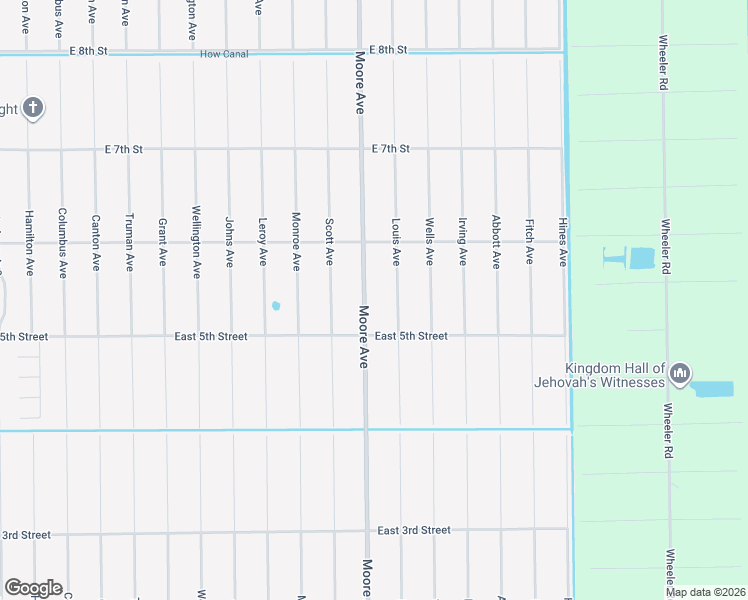 map of restaurants, bars, coffee shops, grocery stores, and more near 505 Moore Avenue in Lehigh Acres