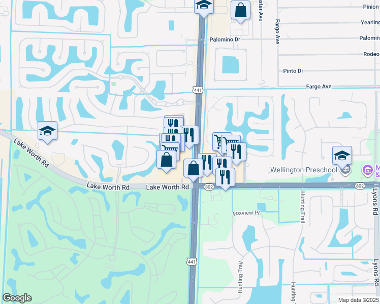 map of restaurants, bars, coffee shops, grocery stores, and more near 3737 Florida 7 in Lake Worth