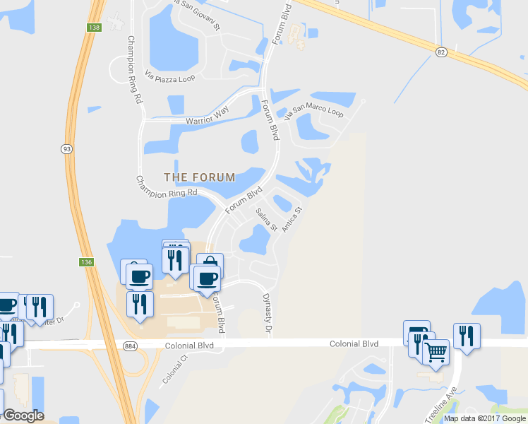 map of restaurants, bars, coffee shops, grocery stores, and more near 10009 Salina Street in Fort Myers