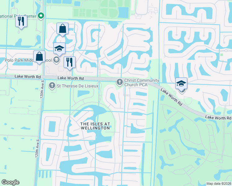 map of restaurants, bars, coffee shops, grocery stores, and more near 4095 Sea Mist Way in Wellington