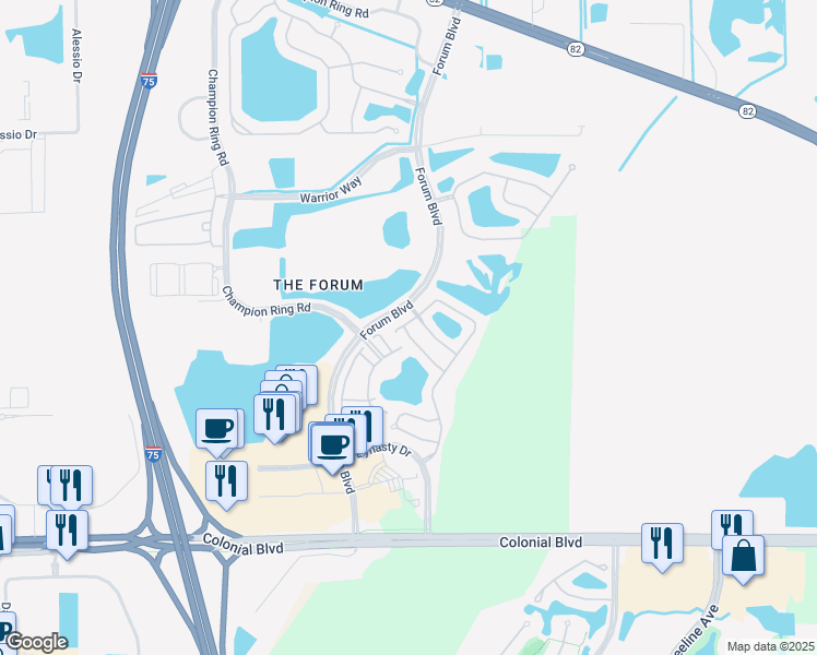 map of restaurants, bars, coffee shops, grocery stores, and more near 3159 Antica Street in Fort Myers