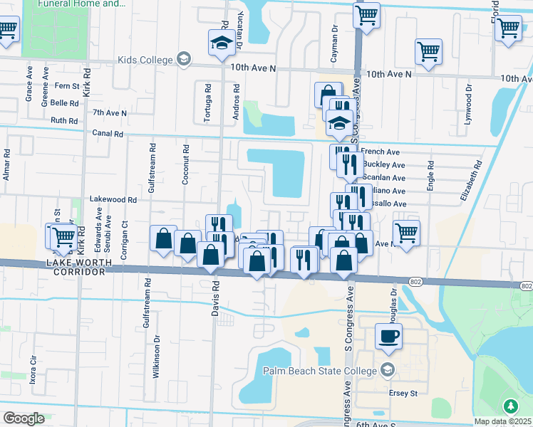 map of restaurants, bars, coffee shops, grocery stores, and more near 100 Williams Court in Palm Springs