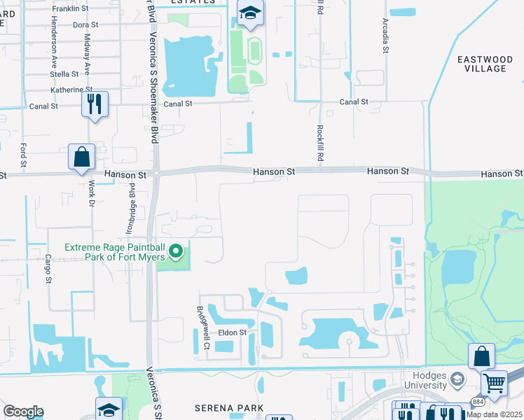 map of restaurants, bars, coffee shops, grocery stores, and more near in Fort Myers