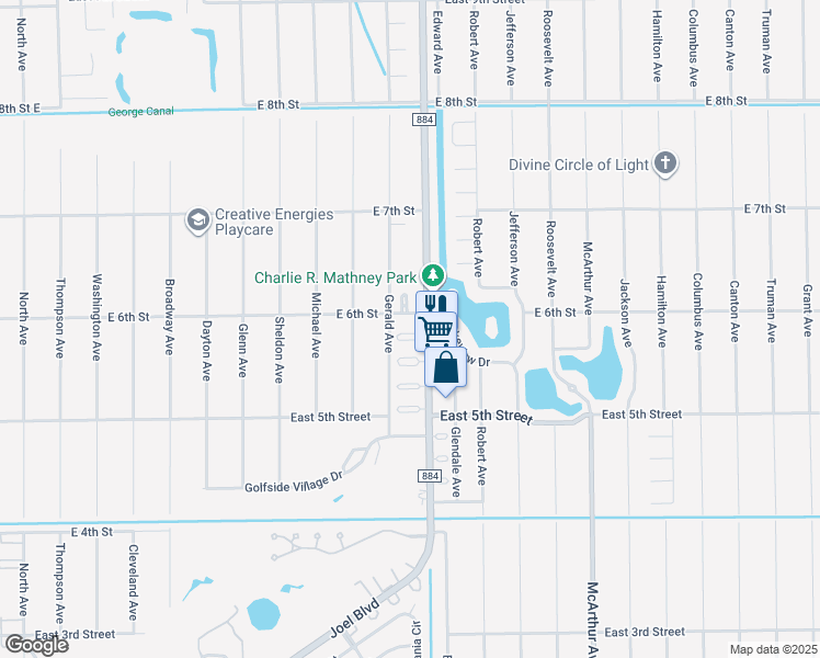 map of restaurants, bars, coffee shops, grocery stores, and more near 2207 Orchid Road in Lehigh Acres