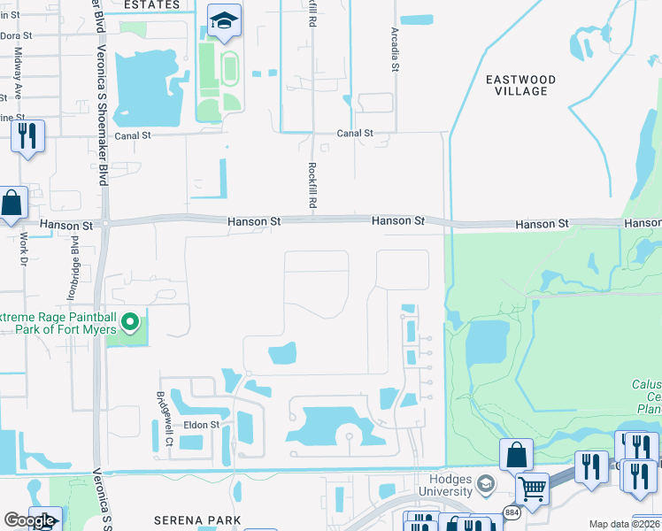 map of restaurants, bars, coffee shops, grocery stores, and more near 4176 Bloomfield Street in Fort Myers
