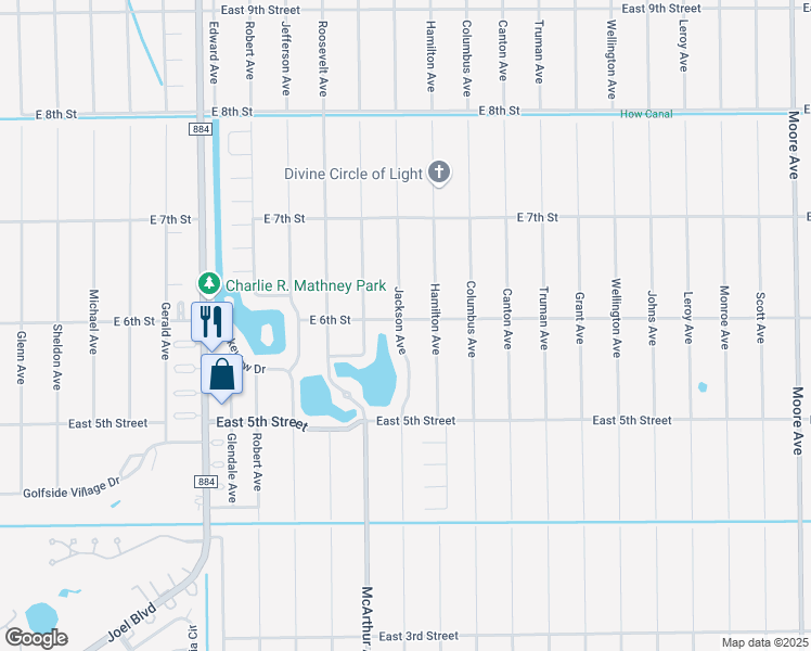 map of restaurants, bars, coffee shops, grocery stores, and more near 2900 East 6th Street in Lehigh Acres
