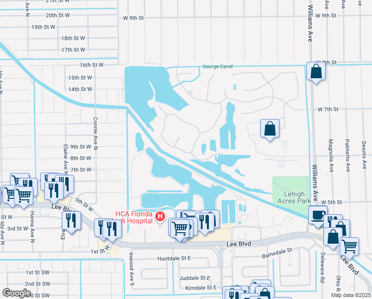 map of restaurants, bars, coffee shops, grocery stores, and more near 8022 Gopher Tortoise Trail in Lehigh Acres