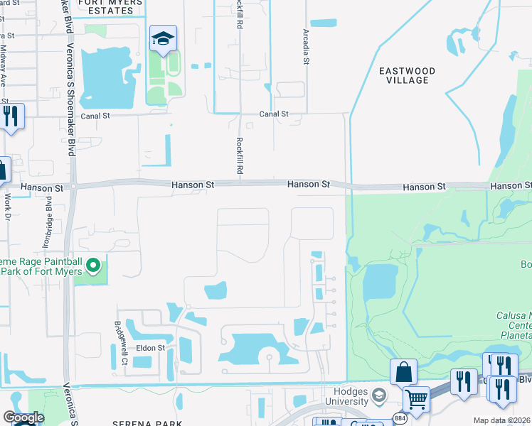map of restaurants, bars, coffee shops, grocery stores, and more near 2996 Royal Gardens Avenue in Fort Myers