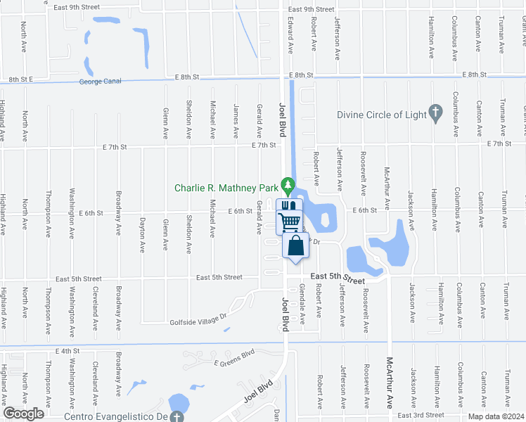 map of restaurants, bars, coffee shops, grocery stores, and more near 2216 East 6th Street in Lehigh Acres