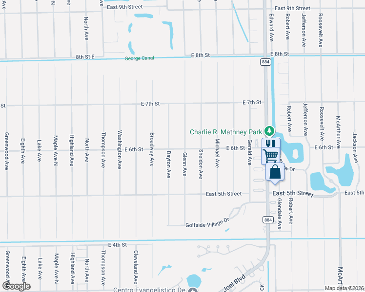 map of restaurants, bars, coffee shops, grocery stores, and more near 602 Dayton Avenue in Lehigh Acres