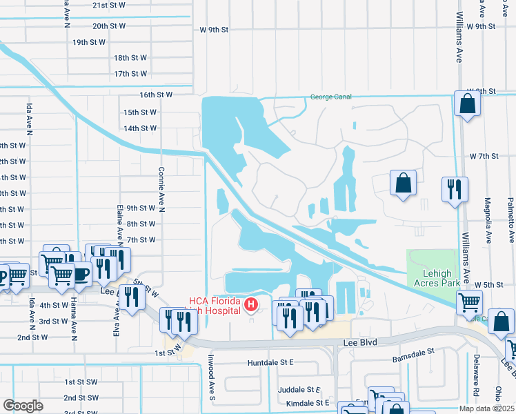 map of restaurants, bars, coffee shops, grocery stores, and more near 8093 Gopher Tortoise Trail in Lehigh Acres