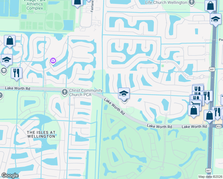 map of restaurants, bars, coffee shops, grocery stores, and more near 10873 Northgreen Drive in Lake Worth