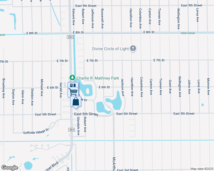 map of restaurants, bars, coffee shops, grocery stores, and more near 2703 East 6th Street in Lehigh Acres