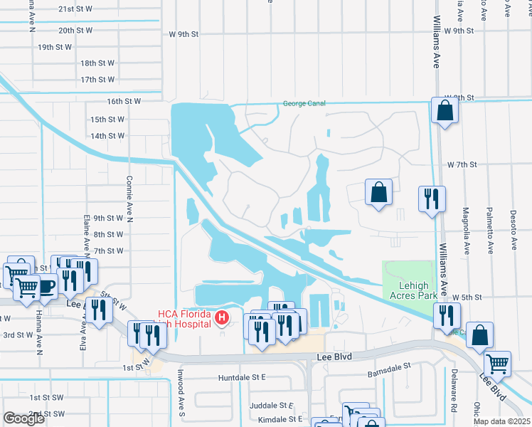 map of restaurants, bars, coffee shops, grocery stores, and more near 8022 Gopher Tortoise Trail in Lehigh Acres
