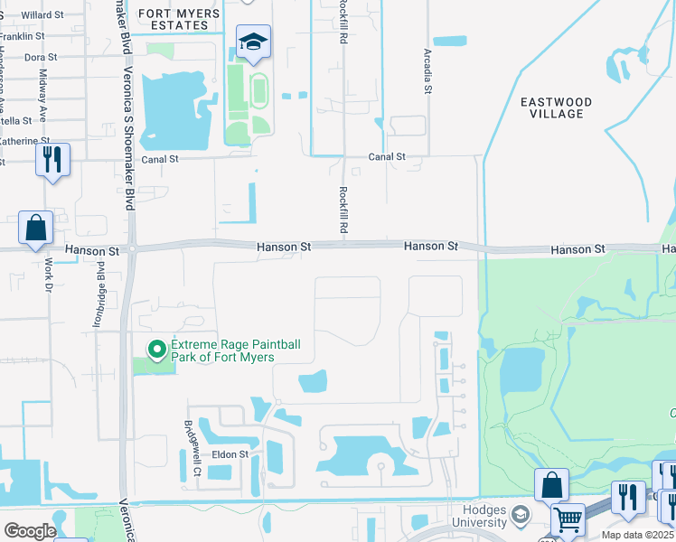 map of restaurants, bars, coffee shops, grocery stores, and more near 3032 Royal Gardens Avenue in Fort Myers