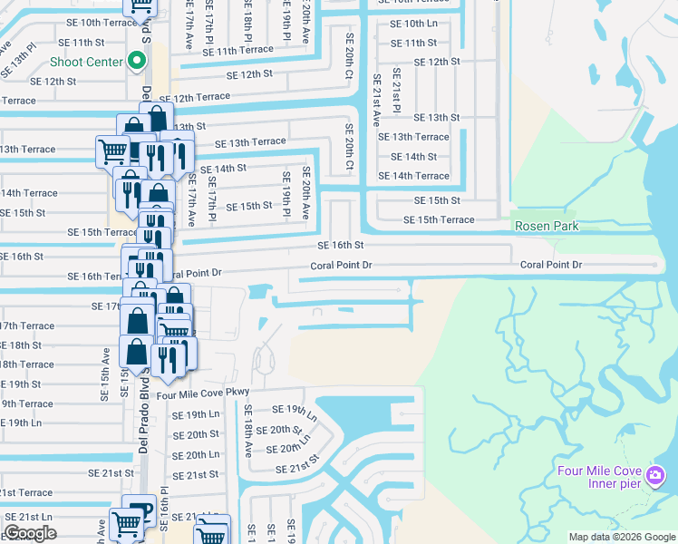 map of restaurants, bars, coffee shops, grocery stores, and more near 2031 Ottersrest Lane in Cape Coral