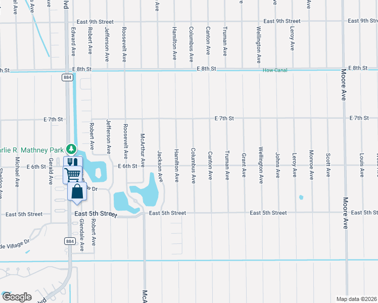 map of restaurants, bars, coffee shops, grocery stores, and more near 611 Columbus Avenue in Lehigh Acres