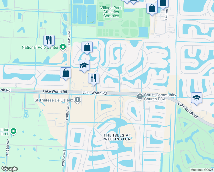 map of restaurants, bars, coffee shops, grocery stores, and more near 3958 Whale Boat Way in Wellington