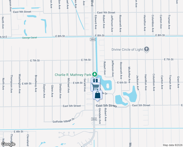 map of restaurants, bars, coffee shops, grocery stores, and more near 609 Joel Boulevard in Lehigh Acres