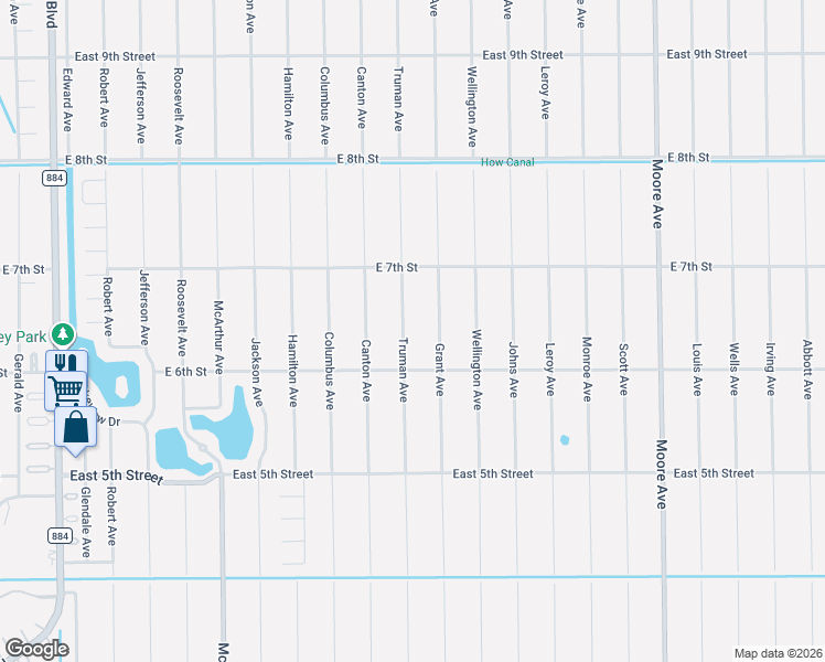 map of restaurants, bars, coffee shops, grocery stores, and more near 613 Grant Avenue in Lehigh Acres