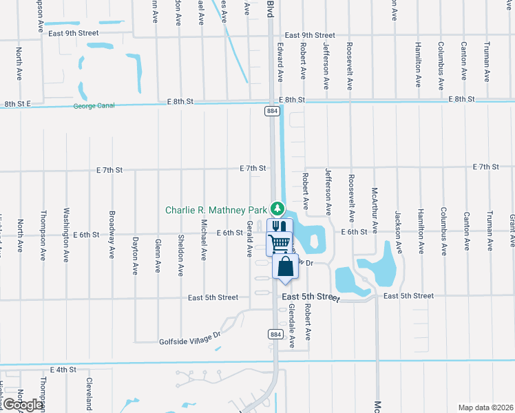 map of restaurants, bars, coffee shops, grocery stores, and more near 611 Joel Boulevard in Lehigh Acres