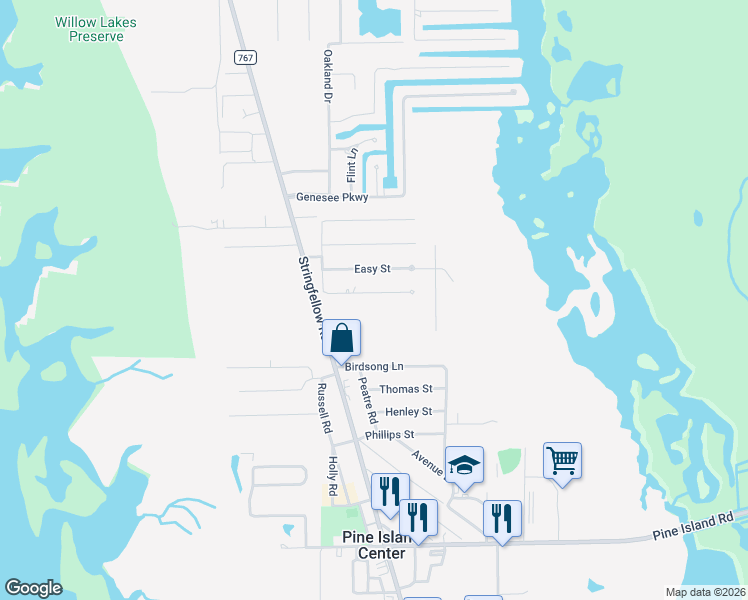 map of restaurants, bars, coffee shops, grocery stores, and more near 5618 Judith Road in Bokeelia