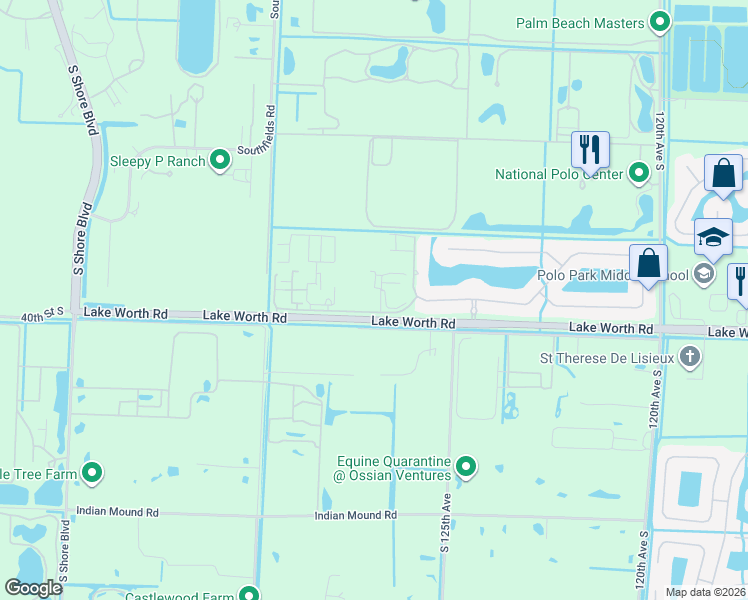 map of restaurants, bars, coffee shops, grocery stores, and more near 12967 Via Christina in Wellington