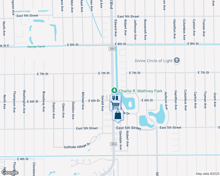 map of restaurants, bars, coffee shops, grocery stores, and more near 611 Joel Boulevard in Lehigh Acres
