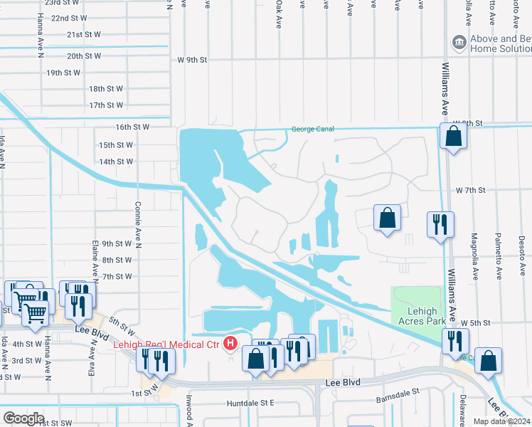 map of restaurants, bars, coffee shops, grocery stores, and more near 8216 Gopher Tortoise Trail in Lehigh Acres