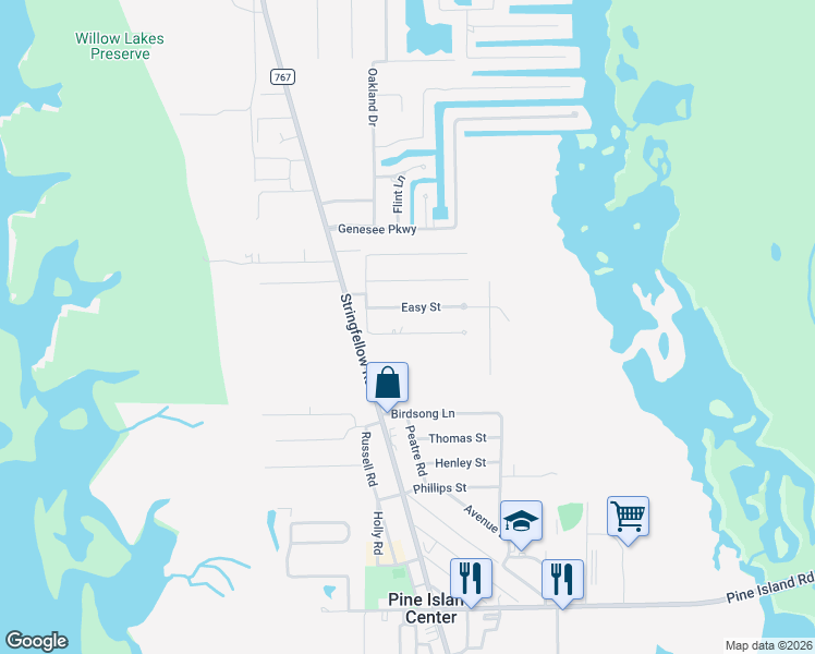 map of restaurants, bars, coffee shops, grocery stores, and more near 5618 Judith Road in Bokeelia