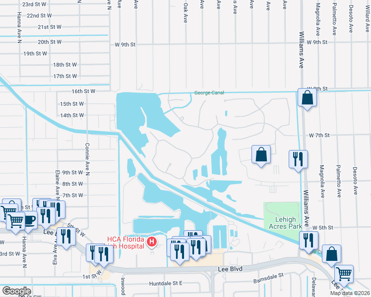 map of restaurants, bars, coffee shops, grocery stores, and more near 8224 Gopher Tortoise Trail in Lehigh Acres