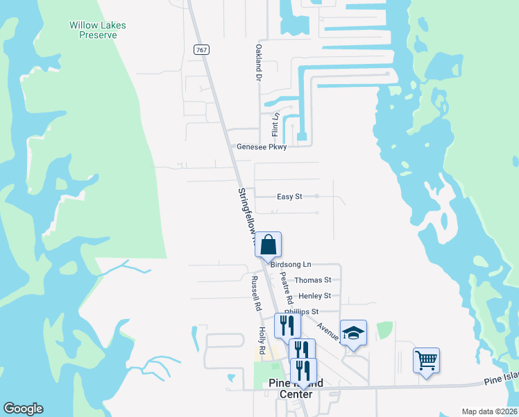 map of restaurants, bars, coffee shops, grocery stores, and more near 5718 Judith Road in Bokeelia